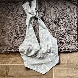 Abercrombie & Fitch Blue and White Halter Top